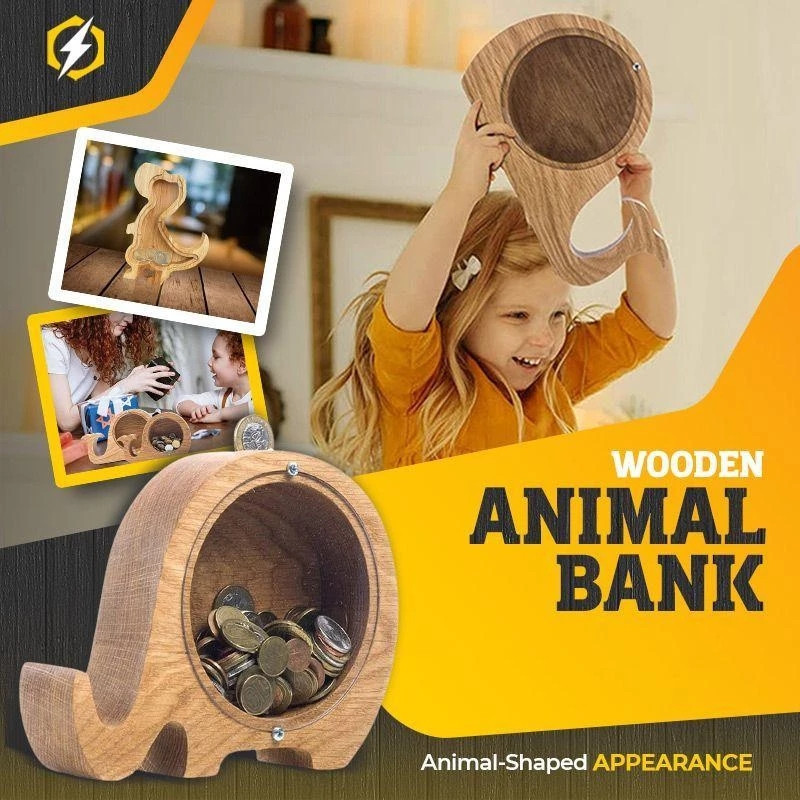 Kids Education Savings - الحيوانات الخشبية الأبجدية حصالة على شكل