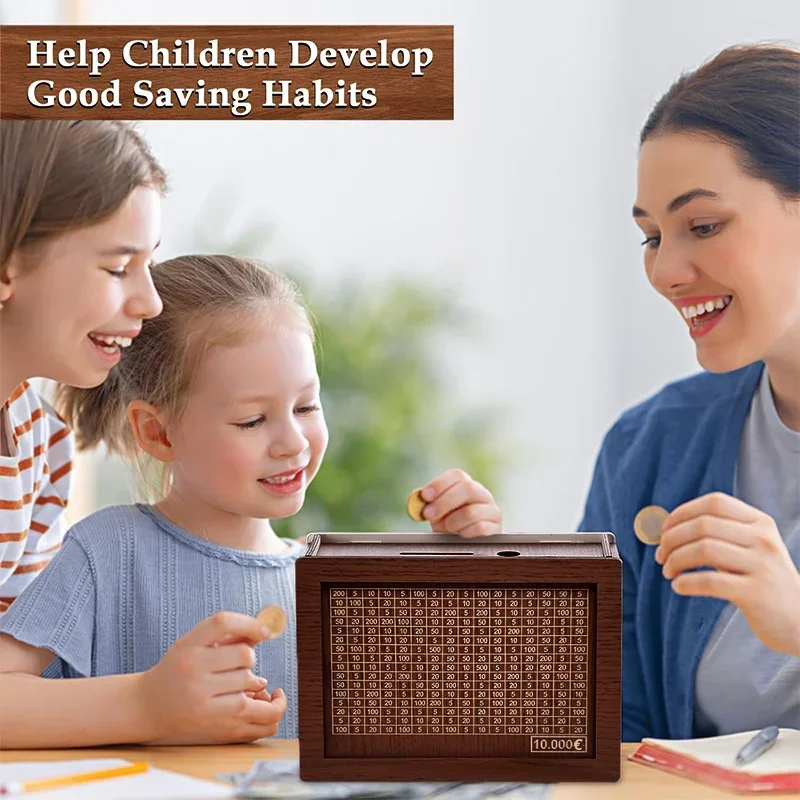 صندوق توفير خشبي بتصميم درج لت - مراجعة Kids Education Savings وسعره