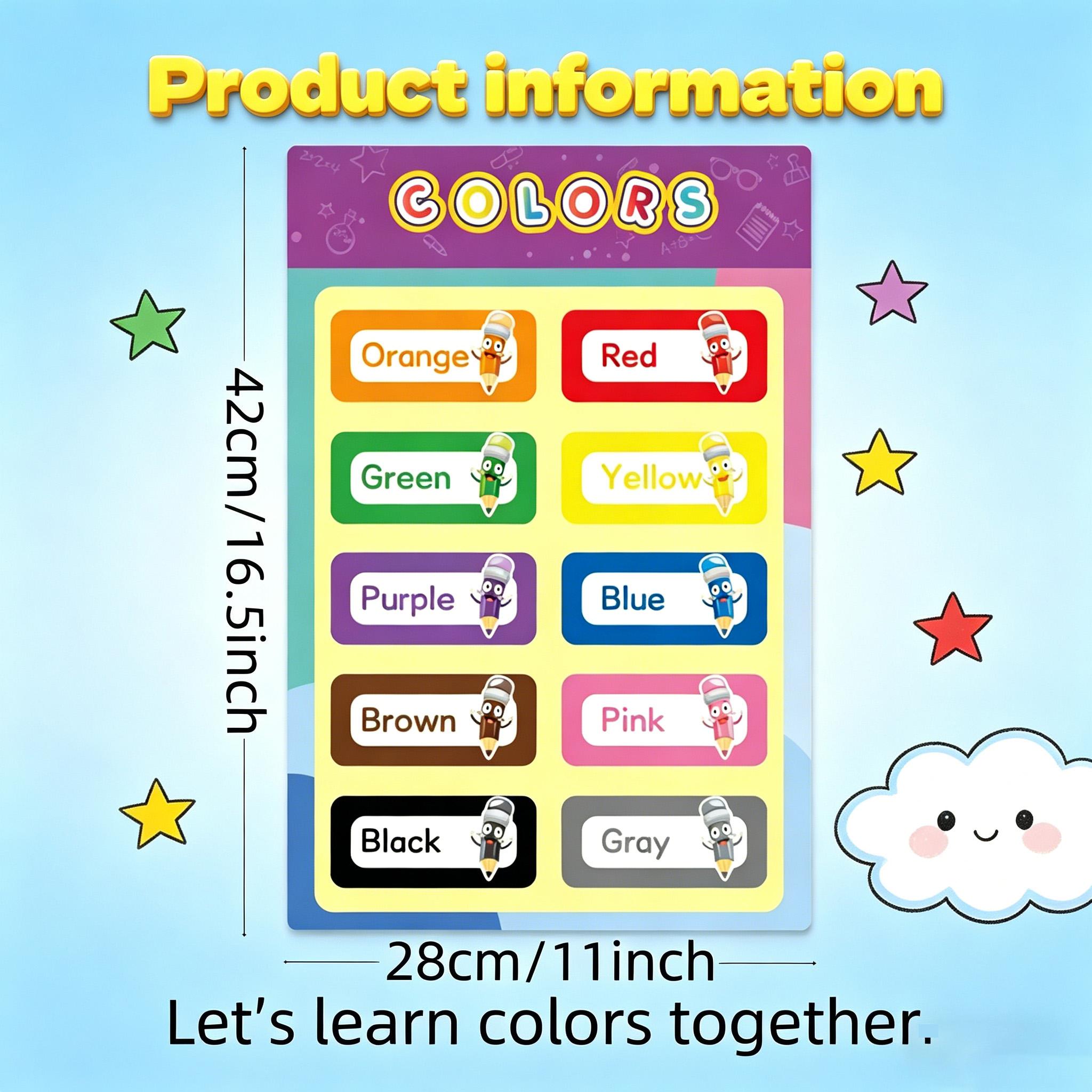 16 قطعة من الملصقات التعليمية  - مراجعة Kids Education Charts وسعره