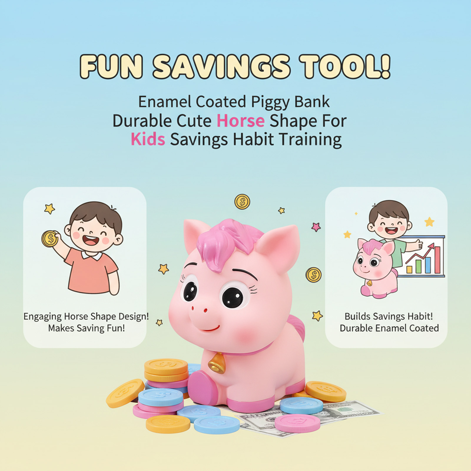 حصالة نقود للأطفال على شكل حصا - مراجعة Kids Education Savings وسعره